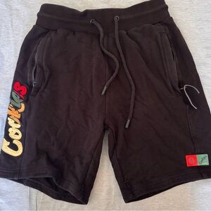 Cookies Black Athletic Men's Shorts with Colorful Logo